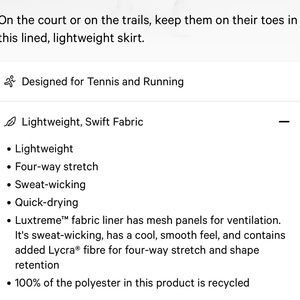 White Lululemon perforated skort